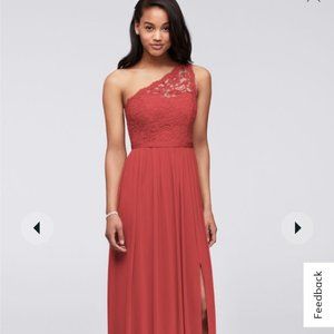 Apple Red David's Bridal Bridesmaid dress